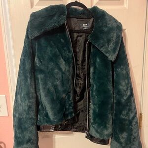Maeve by Anthropologie, large, Luxurious Green Faux Fur Jacket…see details